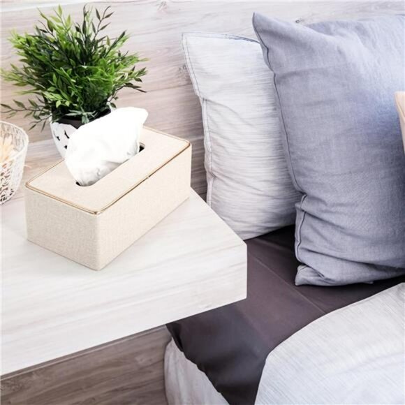 Rectangular leather tissue box cover decorative tissue holder home office car - Picture 6 of 8